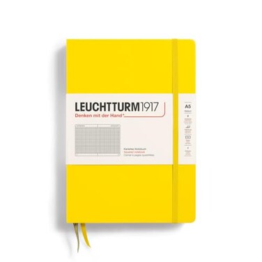 LEUCHTTURM1917 Notebook Hardcover Medium A5251 Numbered Pages for Writing and Journaling Lemon Squared