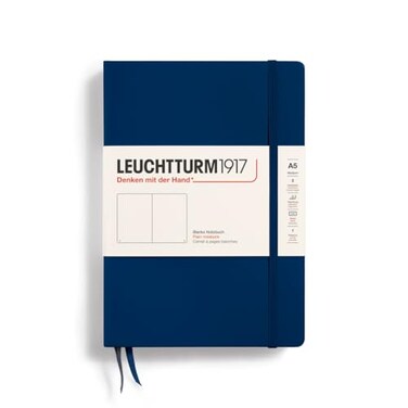 LEUCHTTURM1917 Notebook Hardcover Medium A5251 Numbered Pages for Writing and Journaling Navy Plain