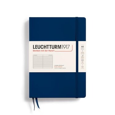 LEUCHTTURM1917 Notebook Hardcover Medium A5251 Numbered Pages for Writing and Journaling Navy Ruled