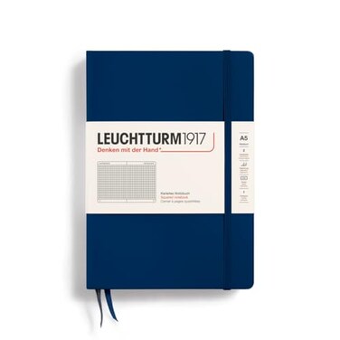 LEUCHTTURM1917 Notebook Hardcover Medium A5251 Numbered Pages for Writing and Journaling Navy Squared