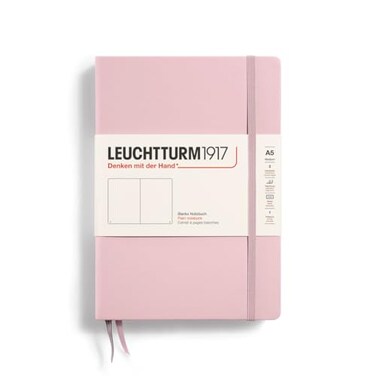 LEUCHTTURM1917 Notebook Hardcover Medium A5251 Numbered Pages for Writing and Journaling Powder Plain