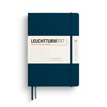 LEUCHTTURM1917 Notebook Hardcover Medium A5251 Numbered Pages for Writing and Journaling Thinking Ahead Dotted Paper Deep Sea