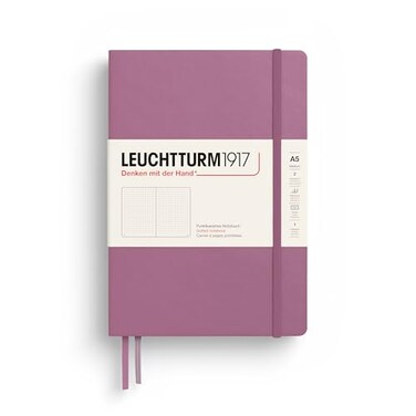LEUCHTTURM1917 Notebook Hardcover Medium A5251 Numbered Pages for Writing and Journaling Thinking Ahead Dotted Paper Dusty Rose