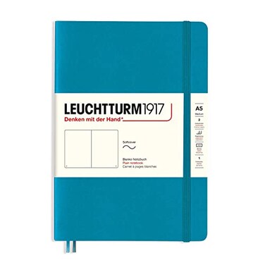 LEUCHTTURM1917 Notebook Softcover Medium A5123 Numbered Pages for Writing and Journaling Ocean Ruled