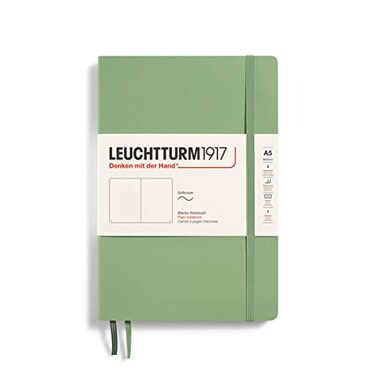 LEUCHTTURM1917 Notebook Softcover Medium A5123 Numbered Pages for Writing and Journaling Plain Sage