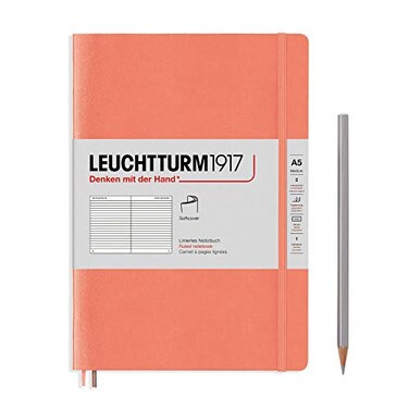LEUCHTTURM1917 Notebook Softcover Medium A5123 Numbered Pages for Writing and Journaling Ruled Bellini