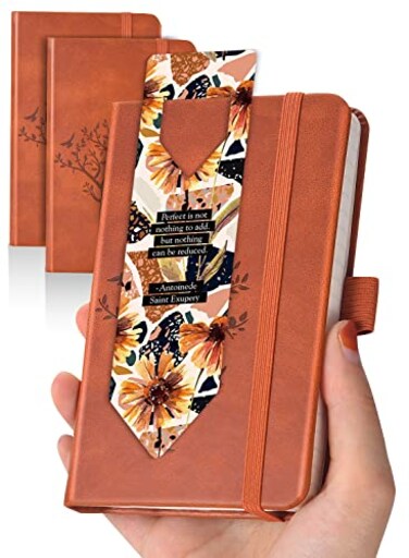 AISBUGUR Pocket Notebook Small Notebook 2Pack Total 320 Pages37 x 57 Pocket Notebook 2 Pack Brown 2