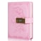 Billtigif Diary with Lock Vintage Lock Journal for Women and Girls Hardcover Leather Journal for Gift Refillable Lined Journal Notebook52x 73 Pink