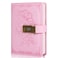 Billtigif Diary with Lock Vintage Lock Journal for Women and Girls Hardcover Leather Journal for Gift Refillable Lined Journal Notebook52x 73 Pink