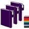 feela 3 Pack Pocket Notebook Journals Mini Cute Small Journal Notebook Bulk Hardcover College Ruled Notepad with Pen Holder for Office School Supplies with 3 Black Pens 35x 55 A6 Purple