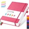 FOCUS DAY Lined Journal Notebook for WomenMen Writing Work 320 Pages Hardcover Pink Leather Daily Diary Journals Note book College Ruled for Note Taking A5 57 X 84