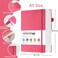 FOCUS DAY Lined Journal Notebook for WomenMen Writing Work 320 Pages Hardcover Pink Leather Daily Diary Journals Note book College Ruled for Note Taking A5 57 X 84