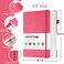 FOCUS DAY Lined Journal Notebook for WomenMen Writing Work 320 Pages Hardcover Pink Leather Daily Diary Journals Note book College Ruled for Note Taking A5 57 X 84