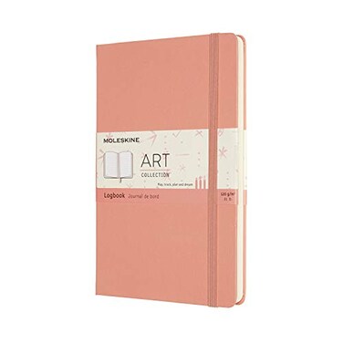 Moleskine Art Logbook Hard Cover Dotted Large 5 x 825 Coral Pink 160 Pages