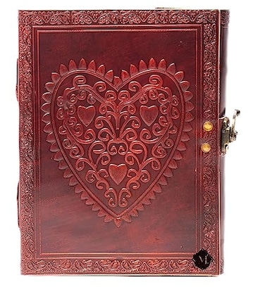 MONTEXOO Leather Journal Notebook for Women Men Celtic Heart Leather Journals for Writing 6 x 8 inches Lined paper 200 pages Handmade Vintage Sketch book Gift Brown