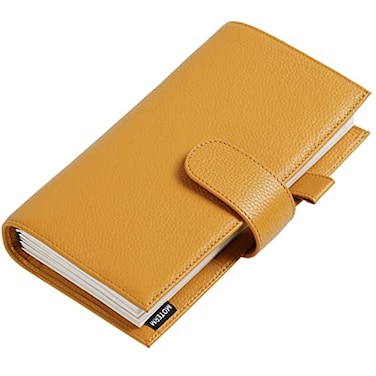 Moterm Companion Travelers Notebook Cover Upgraded Design with Back Pocket Standard Size PebbledMustard