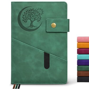 PAIBAS Blank Journal Notebook A5 Hardcover Leather Sketchbook with 200 Pages Thick Blank Paper for Men Women Unlined Drawing Writing Journal 59 x 84 Plain Notebook green