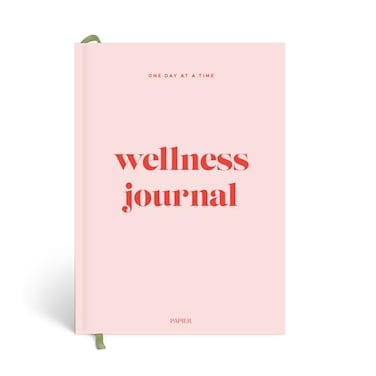 Papier Daily Wellness Journal Diary Baby Pink 846 L x 602 W Hardback Cover Wellbeing Gratitude Mindset Diary for Personal Growth Mindfulness Reflection Track Goals Sleep Lifestyle