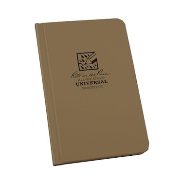 Rite in the Rain Weatherproof Hard Cover Notebook 425 x 675 Tan Cover Universal Pattern No 970TFM