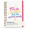 WORLD TRAVELER Spiral Notebook 6x8 Inches Dayna Lee Collection Wirebound Hardcover Spiral Notebook with 200 Pages Lined Journal for Writing Note Taking or Office Use Size 6X8 You Are the Sunshine
