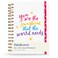 WORLD TRAVELER Spiral Notebook 6x8 Inches Dayna Lee Collection Wirebound Hardcover Spiral Notebook with 200 Pages Lined Journal for Writing Note Taking or Office Use Size 6X8 You Are the Sunshine
