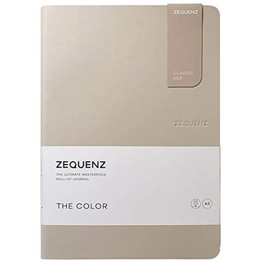 Zequenz Classic 360 The Color Series Size A5 Large Color Taupe Paper Dot Soft cover Notebook Soft Bound Journal 583W x 819 H x 47 100 sheets 200 pages Dot Matrix Pattern Premium Paper