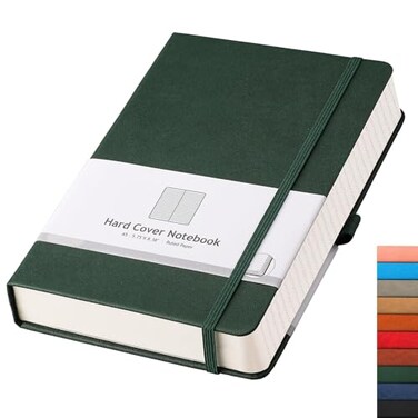 AHGXG Lined Journal Notebook 320 Numbered Pages Thick Journal for Women A5 Notepad College Ruled 100gsm Paper Leather Hardcover for Men Writing Work Office School 575 X 838Green