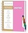 CAGIE Small Spiral Notebooks with Removable Dividers Tabs 5 Subject Notebook College Ruled A5 Notebooks for School Work with Plastic Cover Back Pocket Spiral Bound Pink
