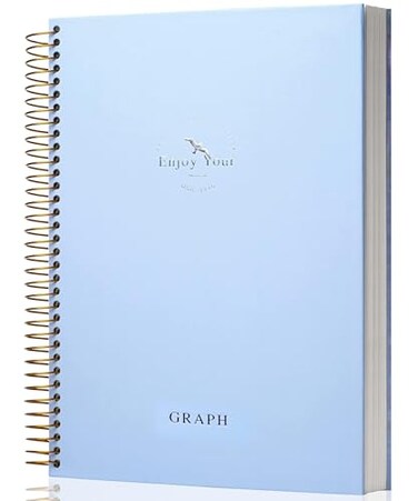 FLYING EAGLE 85 x 11 Large Graph Notebook Journal Spiral Graph Grid Notebook 210 Pages Hardcover Notebooks Engineering Paper Notebook Graphing Notebook for Men Women Blue