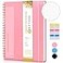 UEBZFOCS Graph Paper Notebook Spiral Notebook Journal 85 x 11 A4 Large Grid Notebooks for Women Men 100 GSM Graph Paper Plastic Hardcover Spiral Graphing Journals for Work School Engineering Pink