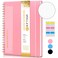 UEBZFOCS Graph Paper Notebook Spiral Notebook Journal 85 x 11 A4 Large Grid Notebooks for Women Men 100 GSM Graph Paper Plastic Hardcover Spiral Graphing Journals for Work School Engineering Pink