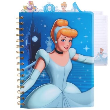 Innovative Designs Disney Cinderella Tab Journal Notebook Spiral Bound 96 Lined Pages 8 x 7 inches