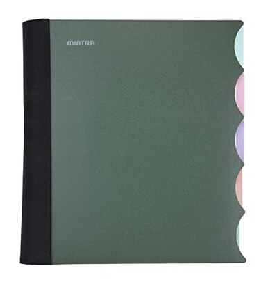 Mintra Office Durable PREMIUM Spiral Notebook Green Olive 5 Subject 85in x 11in