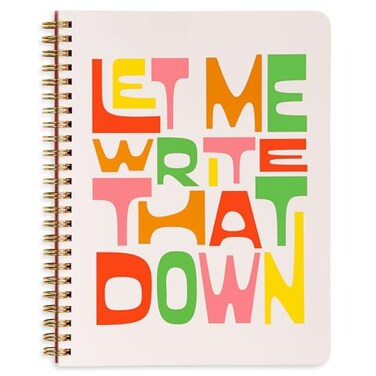 ban.do bando Rough Draft Mini Spiral Notebook with Saying 85 x 675 with Pockets and 160 Lined Pages Let Me Write That Down
