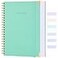 Amanple Graph Paper Notebook 85 x 11 Spiral Notebook 300 Page Hardcover Graphing Notebook for School Leather Notebooks for Work Engineering Thick Large A4 Grid Notebook 5 Squares 24Pcs Tabs Teal