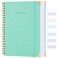 Amanple Graph Paper Notebook 85 x 11 Spiral Notebook 300 Page Hardcover Graphing Notebook for School Leather Notebooks for Work Engineering Thick Large A4 Grid Notebook 5 Squares 24Pcs Tabs Teal