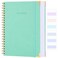 Amanple Graph Paper Notebook 85 x 11 Spiral Notebook 300 Page Hardcover Graphing Notebook for School Leather Notebooks for Work Engineering Thick Large A4 Grid Notebook 5 Squares 24Pcs Tabs Teal
