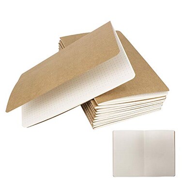 zmybcpack 12 Pack 825x55 Inches Dot Grid Paper Notebook A5 Size Dot Journal Notebook Dot Grid Subject Notebooks WireBound with Kraft Cover 30 Sheets60 Dot Pages