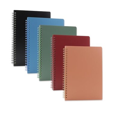 Aacehlh 5 Pack Spiral Notebooks 83 x 57 80 Sheets College Ruled Notebook with Plastic Waterproof Cover A5 Lined Journal for Office SchoolHome