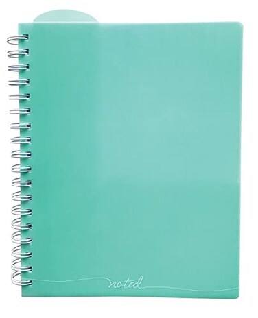 Carolina Pad Noted Premium Ideal Notebook Robin Egg Blue 100 Sheets 95 x 7375 Features Durable Poly Covers Premium Executive Ruled Pages Monthly Reminder Pages Twin Wire Bound