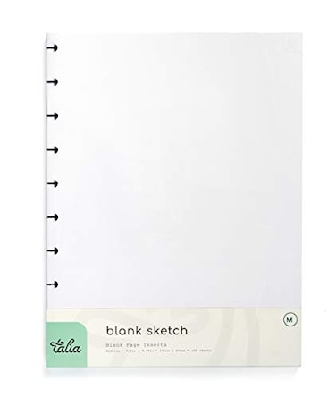 Talia Discbound Notebook Refills Blank Pages Midsize 75in x 975in