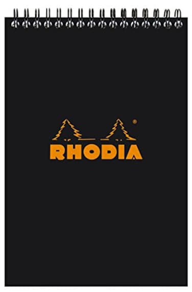 Rhodia Wirebound Notepad Lined 80 sheets 6 x 8 14 Black cover Pack of 1
