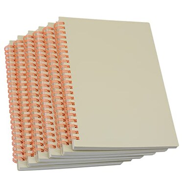 Yansanido Spiral Notebook 6 Pcs A5 White Thick Plastic Hardcover 7mm College Ruled 80 Sheets 160 Pages Journals for Study and Notes 6 White A5