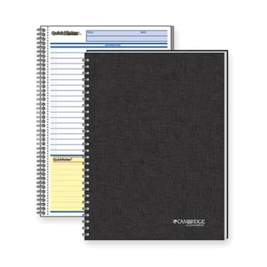 Mead Cambridge 06096 Side Bound Guided Business Notebook QuickNotes 8 x 5 White 80 Sheets