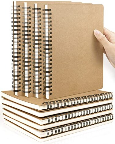 Dynta A5 Spiral Notebooks Blank Journal 10Pack Softcover Unlined Sketch Pad for Drawing Writing Note Taking Travel Memo Notepads Diary Planner 100 Pages 50 Sheets83 x 58Brown