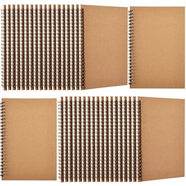 Epakh 36 Pack Blank Spiral Notebook Unlined Notebook Bulk A5 Soft Cover Students Sketchpads Memo Notepad for Drawing Art Back to School Gifts 100 Pages 50 Sheets 83 x 55 InchesBrown