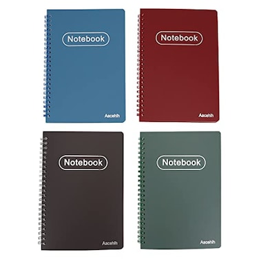 Aacehlh Spiral Notebook Set of 4 A5 College Ruled Lined JournalNotebook57 x 8380 Sheets Per NotebookWriting Journals for Work Office School Supplies BlueBrownGreenWine red