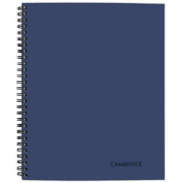 Cambridge Limited Business Notebook Legal Ruled 814 x 11 80 Sheets Soft Touch Flexible Cover Wirebound Blue UN0606220
