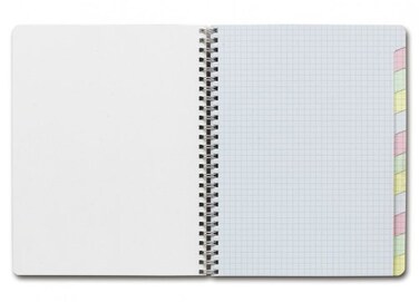 Clairefontaine Wirebound Notebook Graph w12 tabs 60 sheets 6 34 x 8 34 Sold Individually Assorted Cover Color Chosen at Random