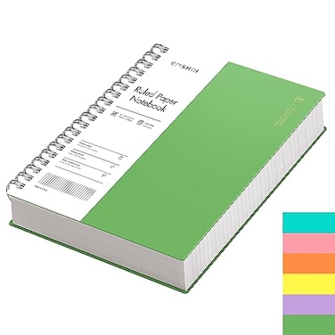 EMSHOI B5 Spiral Notebook College Ruled Lined Journal Large 748 X 1015 300 Pages150 Sheets 100gsm Thick Paper Waterproof Hardcover for Office School Women Men Work Writing NotesGreen